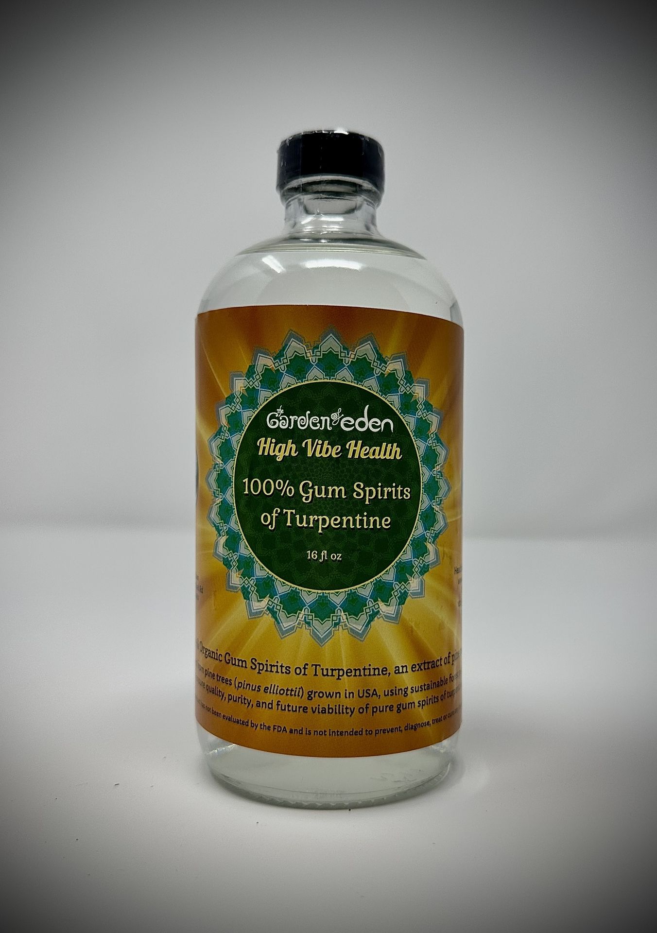 100% Gum Spirits of Turpentine from The Garden of Eden’s High Vibe Health Supplements line is the #1 go-to for eradicating candida, parasites, worms, and a number of other ailments QUICKLY, safely, gently, and economically!