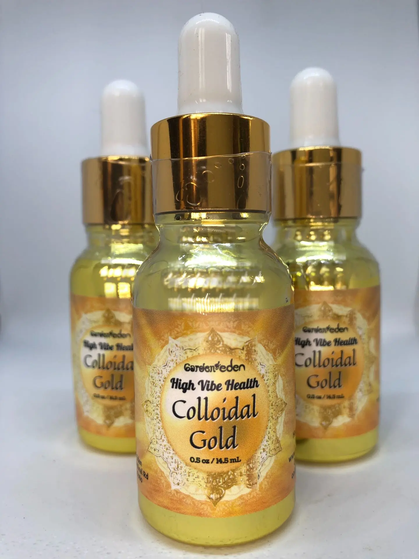 High Vibe Health from The Garden of Eden 3 x bottles Colloidal Gold