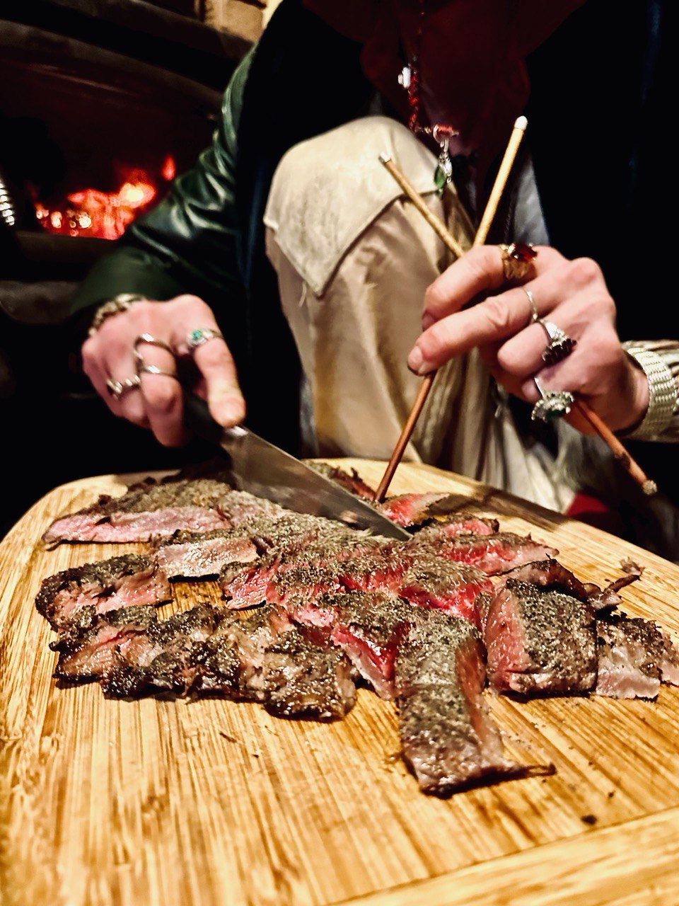 The Garden of Eden papaya marinated black pepper steaks