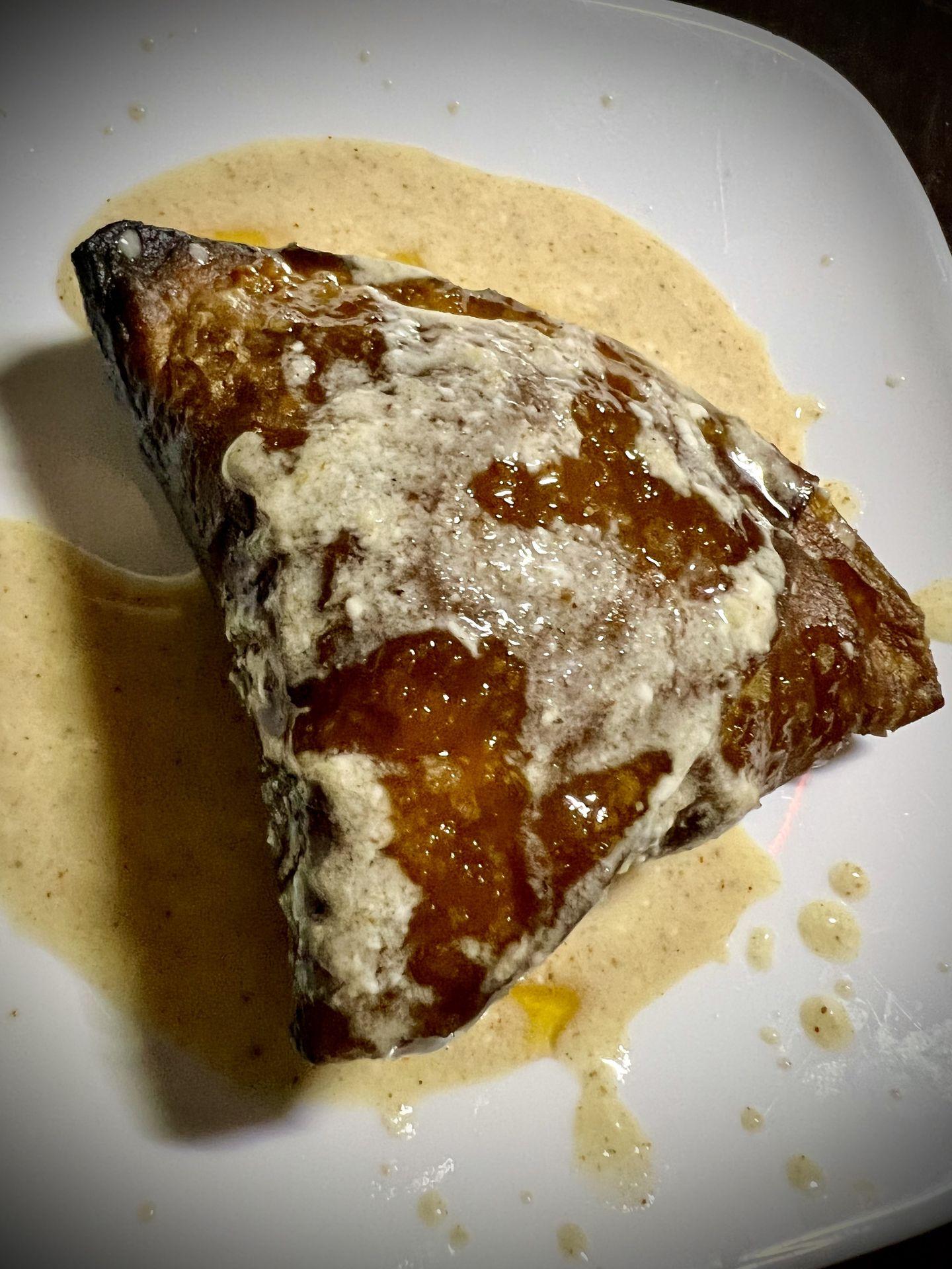 Samosas from The Garden of Eden with special sauce