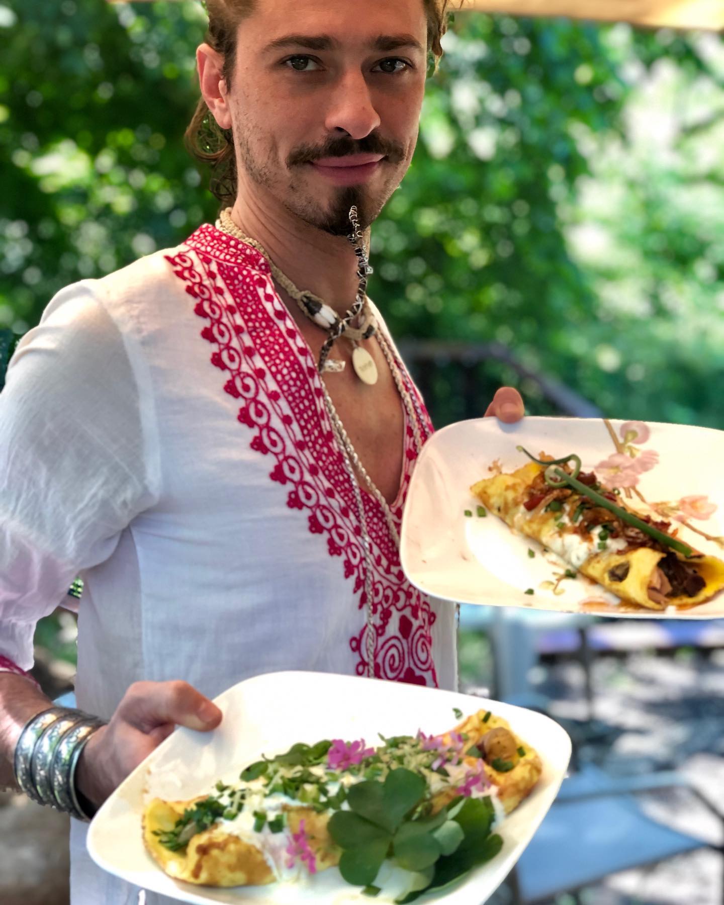 Quinn serves fresh omelets