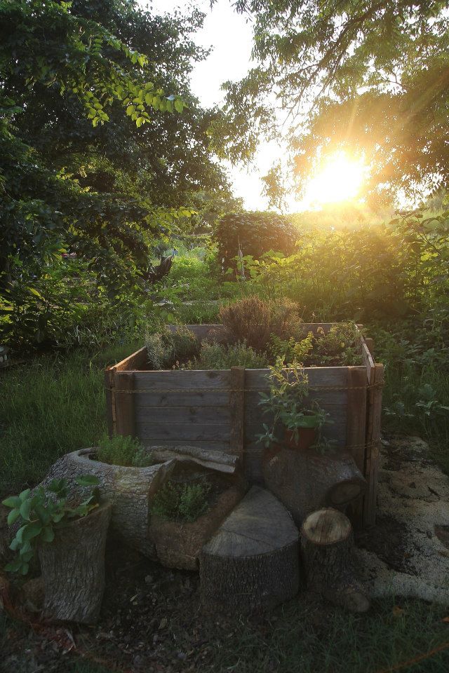 Raised garden bed made from upcycled fence panels in The Garden of Eden