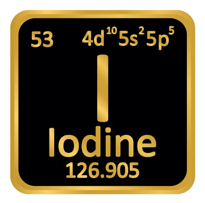 Iodine, 53rd element on the periodic table